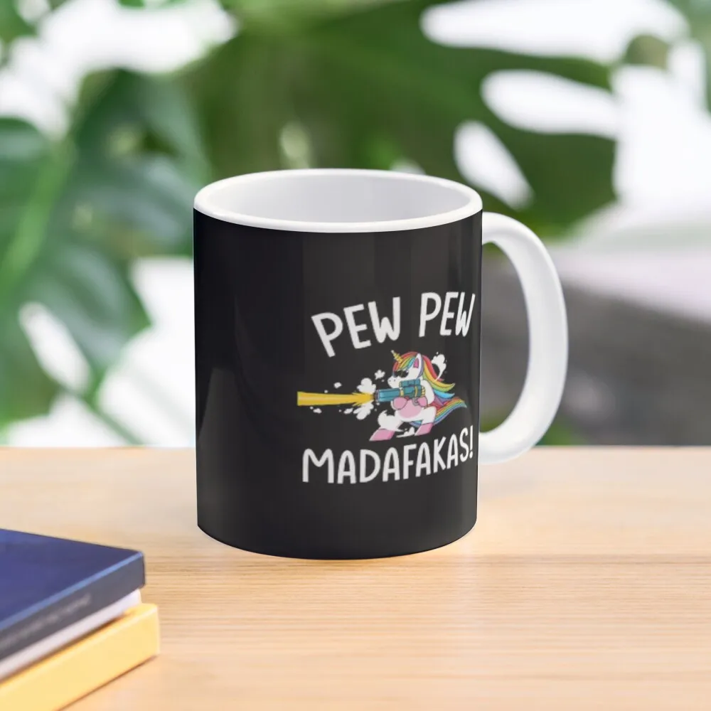 

pew pew madafakas unicorn t-shirt Coffee Mug Anime Cups Porcelain Travel Pottery Cups Mug