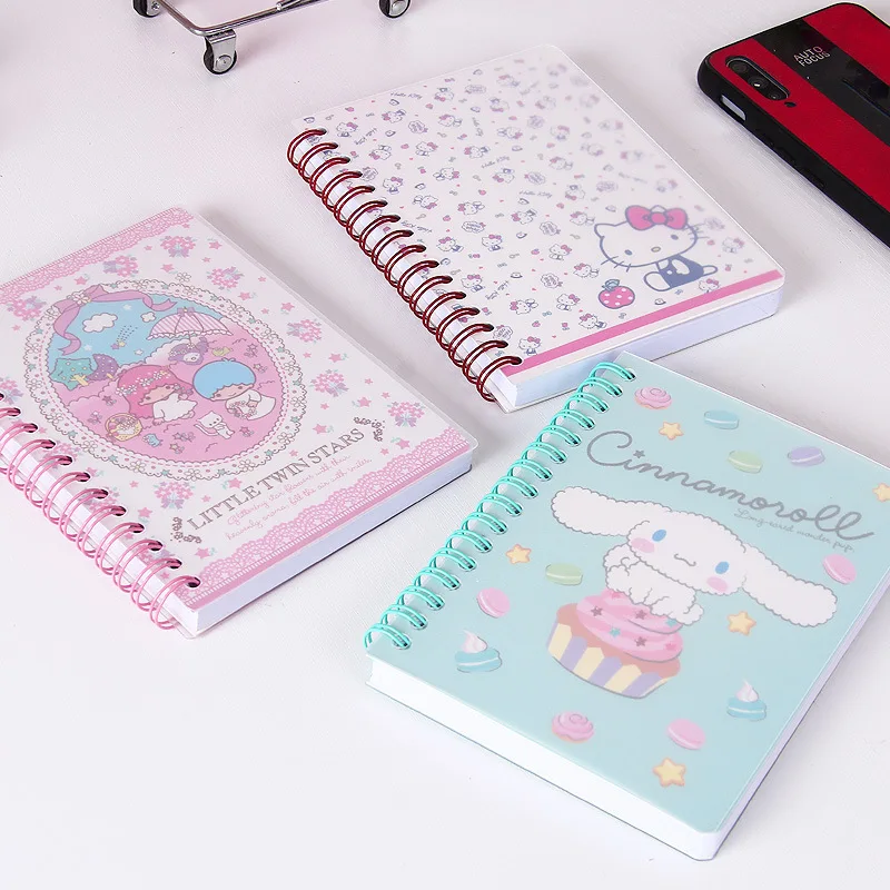 

Kawaii Sanrio Hello Kitty Cinnamoroll Kuromi My Melody Twin Stars Cartoon Coil Notebook Student Hand Journal Notepad Stationery