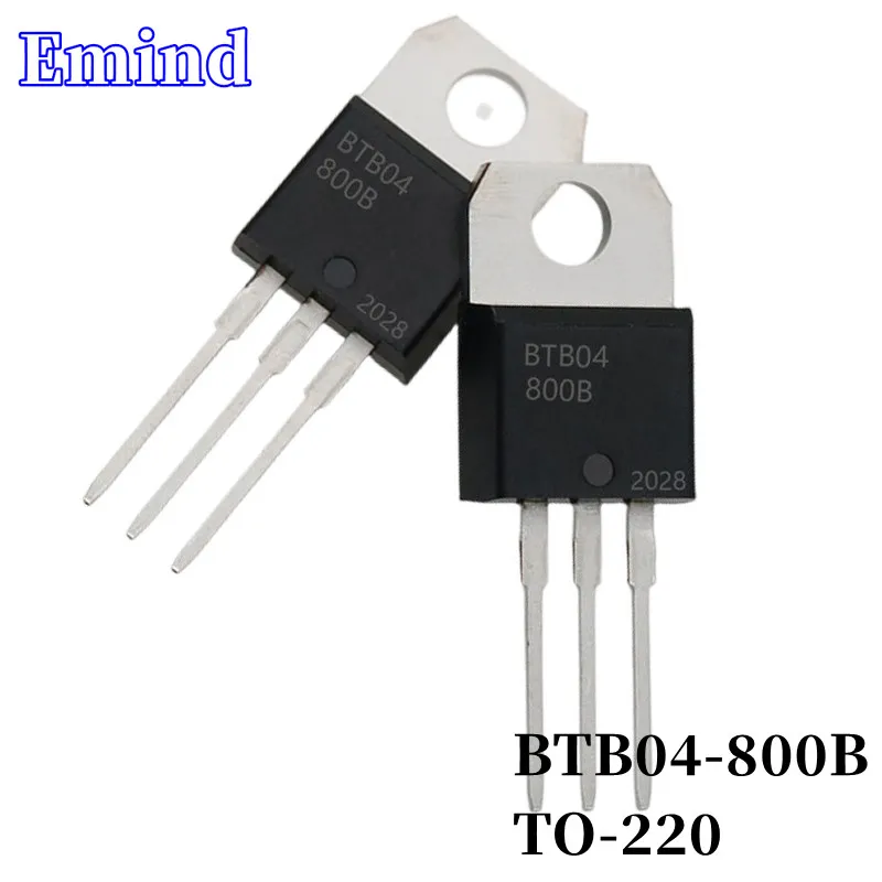 

10Pcs BTB04-800B BTB04 Thyristor TO-220 4A/800V DIP Triac Large Chip