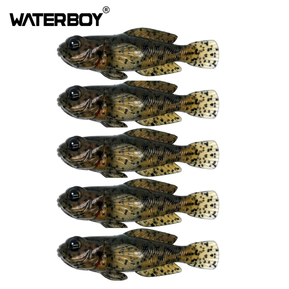 WATERBOY Goby Soft Fishing Bait 5pcs/Pack 8cm 9.5g High Quality