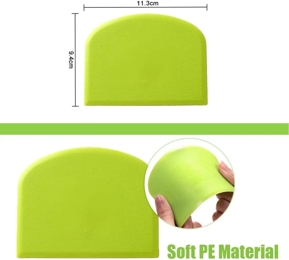 Set of 2 Flexible Food-Grade Plastic Dough Scrapers