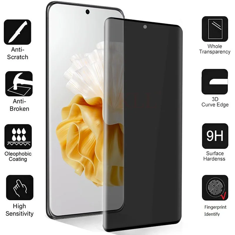 Curvo Anti Spy Ceramic Film Protetor de Tela para Huawei P60 P50 P40 P30 Nova 11 10 Mate 50 40 60 Pro Privacidade 3d