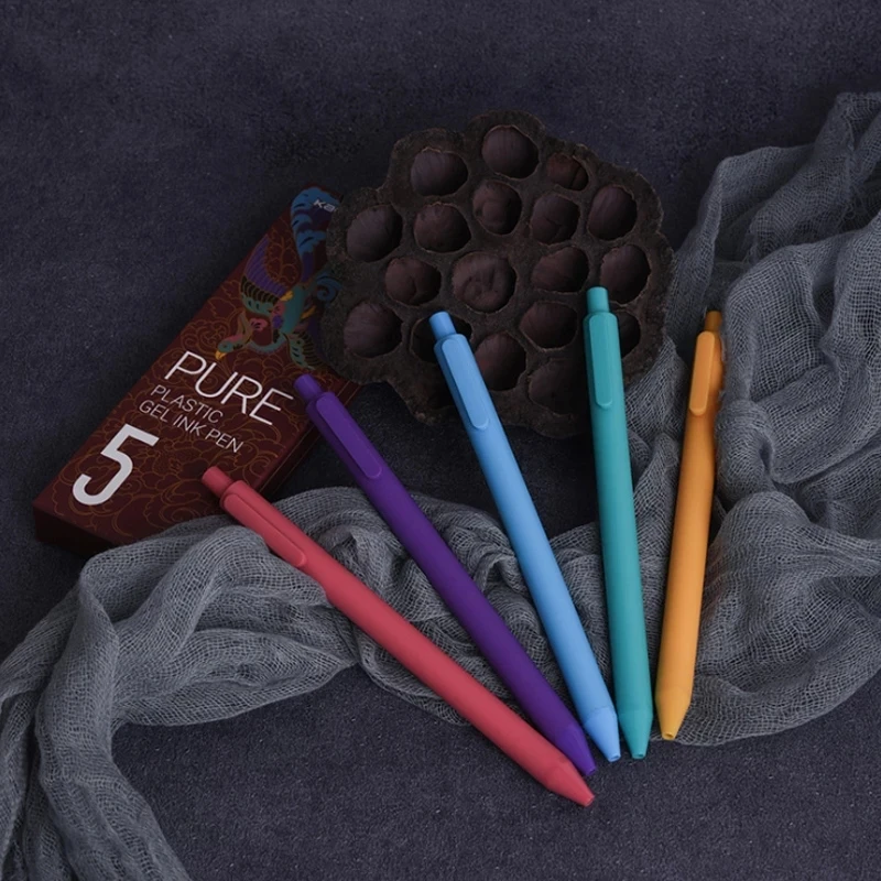 Kawaii Kaco Retractable Stationery 5/10/20 Colors Gel Pens 0.5MM Color ink Smooth Writing for Journals Notebooks Planner Drawing 4