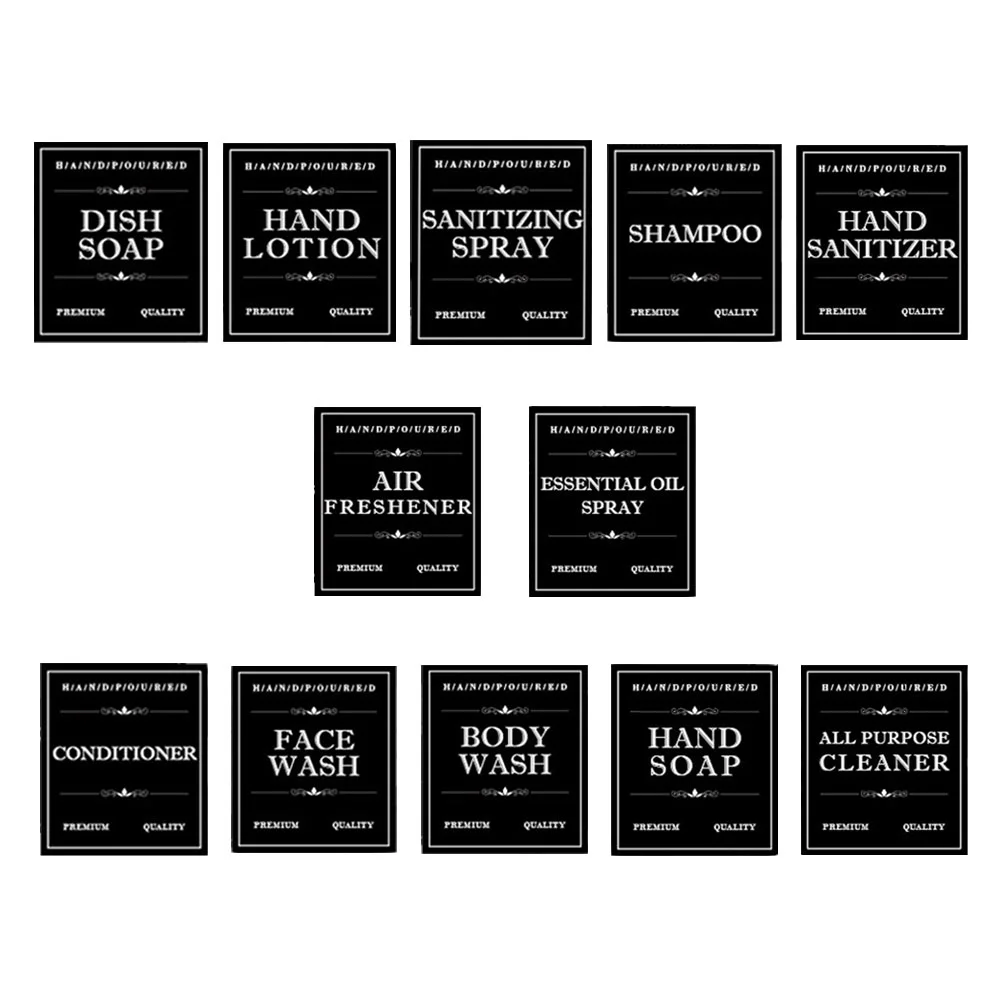 

12 Sheets Toiletries Stickers Adhesive Labels Bathroom Labels Cosmetics Labels Skincare Stickers