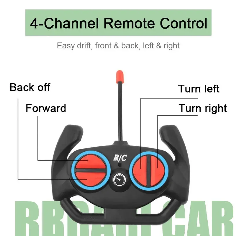 1/18 RC Car LED Light 2.4G Radio Remote Control Sports Cars Racing High Speed Drive Vehicle Drift Boys Girls Toys for Children 4
