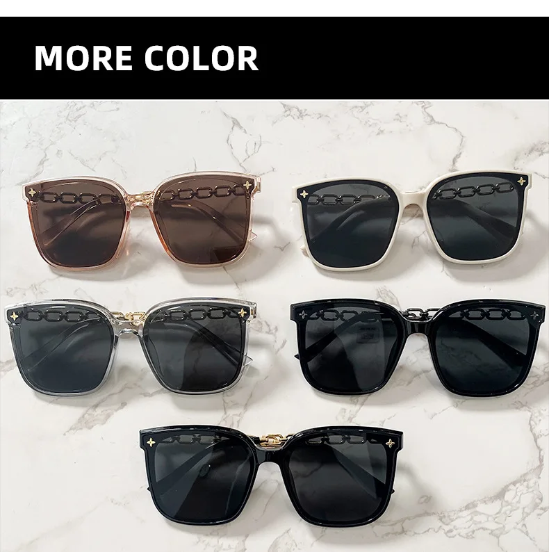 Square Sunglasses for Woman 2023 Vintage Big Frame Black Mirror Sun Glasses Shading Fashion Sexy Female Travel Eyewear_voghion.com