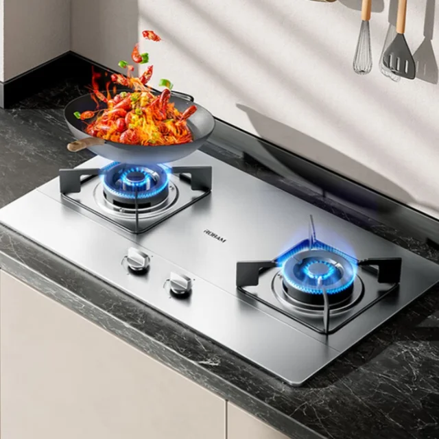 JZT-32G91A Gas Cooktop Dual-use Built-in Stove for Household Use Durable Stainless Steel Material Adjustable Firepower