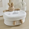 Cotton Rope Desktop Tissue Box Holder Convenient Desk Accessory Tissue Box Animal Themed Paper Storage Container 2