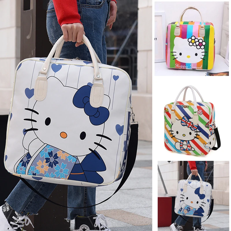 

ПУ Hello Kitty Дорожная сумка для девушки Sanrios аниме водонепроницаемая сумка вместительный багаж для студентов деловая дорожная сумка