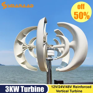 Generador de turbina eólica, turbina de viento de eje vertical, 5000 W, 12  V, 24 V, 48 V, turbina de viento vertical, levitación magnética, generador