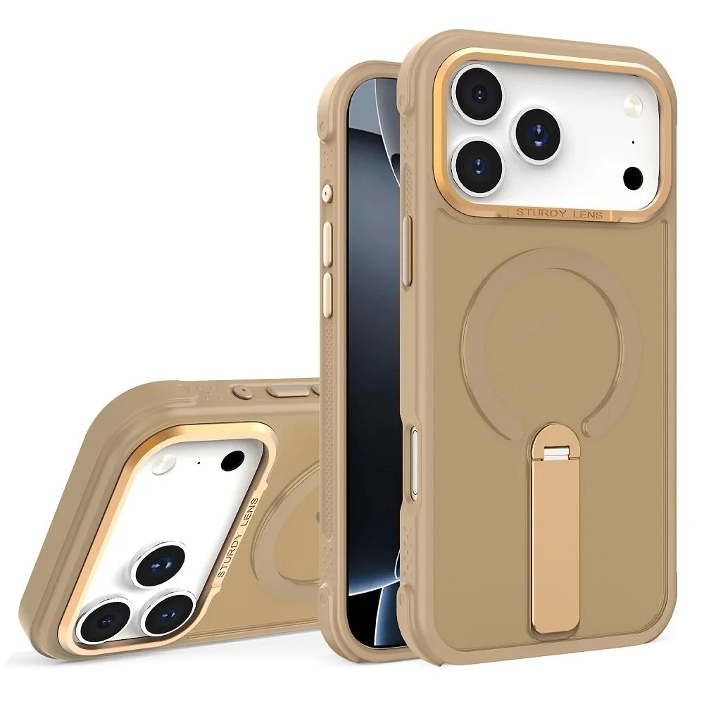 Translucent Matte Magnetic Charging Phone Case with Protective Bracket