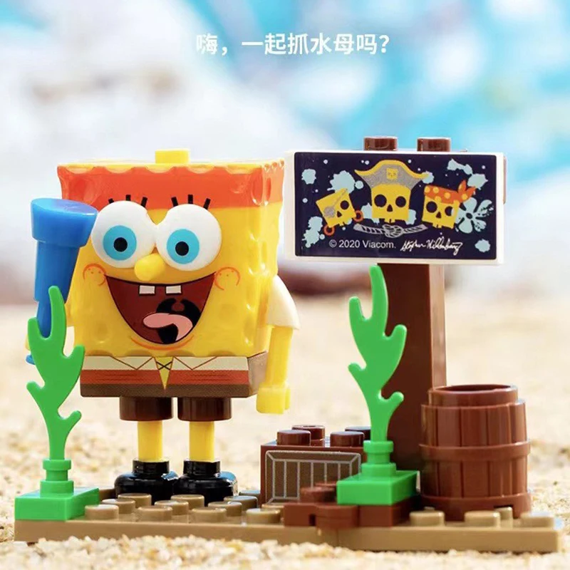 SpongeBob SquarePants Surprise Building Blocks Scene Puzzle Toy Pie Star Crab Boss Octopus Brother Character Model Ornament Gift