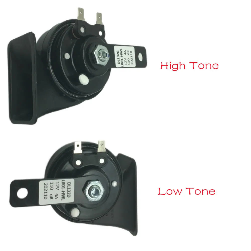 12V Waterproof Snail Horn 110-125db High/Low Tone Universal Fit for Car Truck Motorcycle