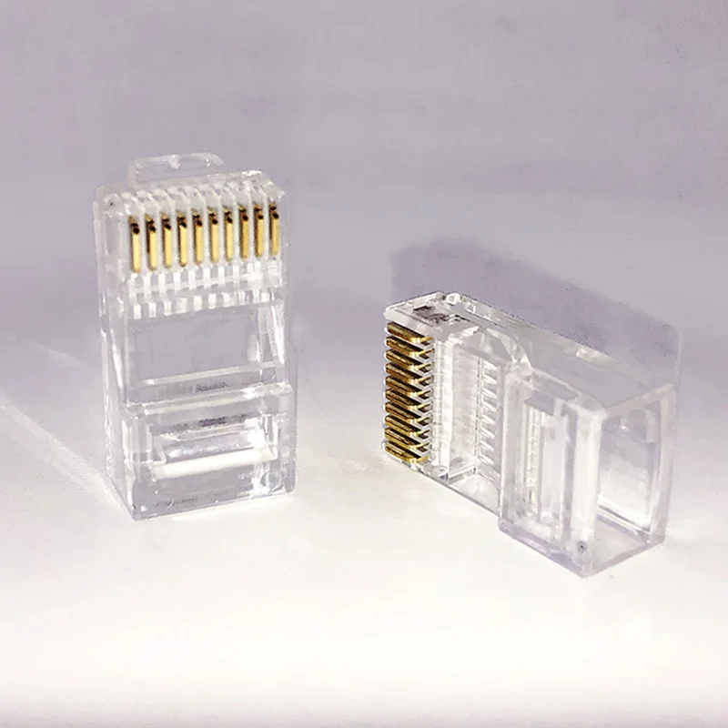 Сетевой Кабельный разъем 10P10C, модульный разъем RJ48, прозрачная головка RJ50, 50 шт./упаковка