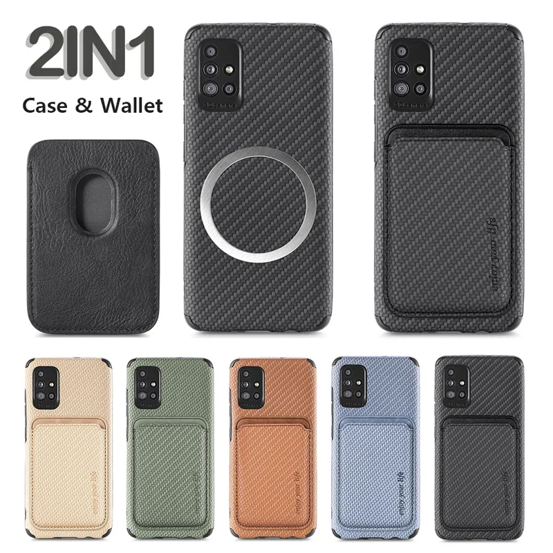 2 Portacarte Per Smartphone Con Adesivo 3M - Tasche Per Carte Di Credito, Compatibile Con MagSafe, Nero