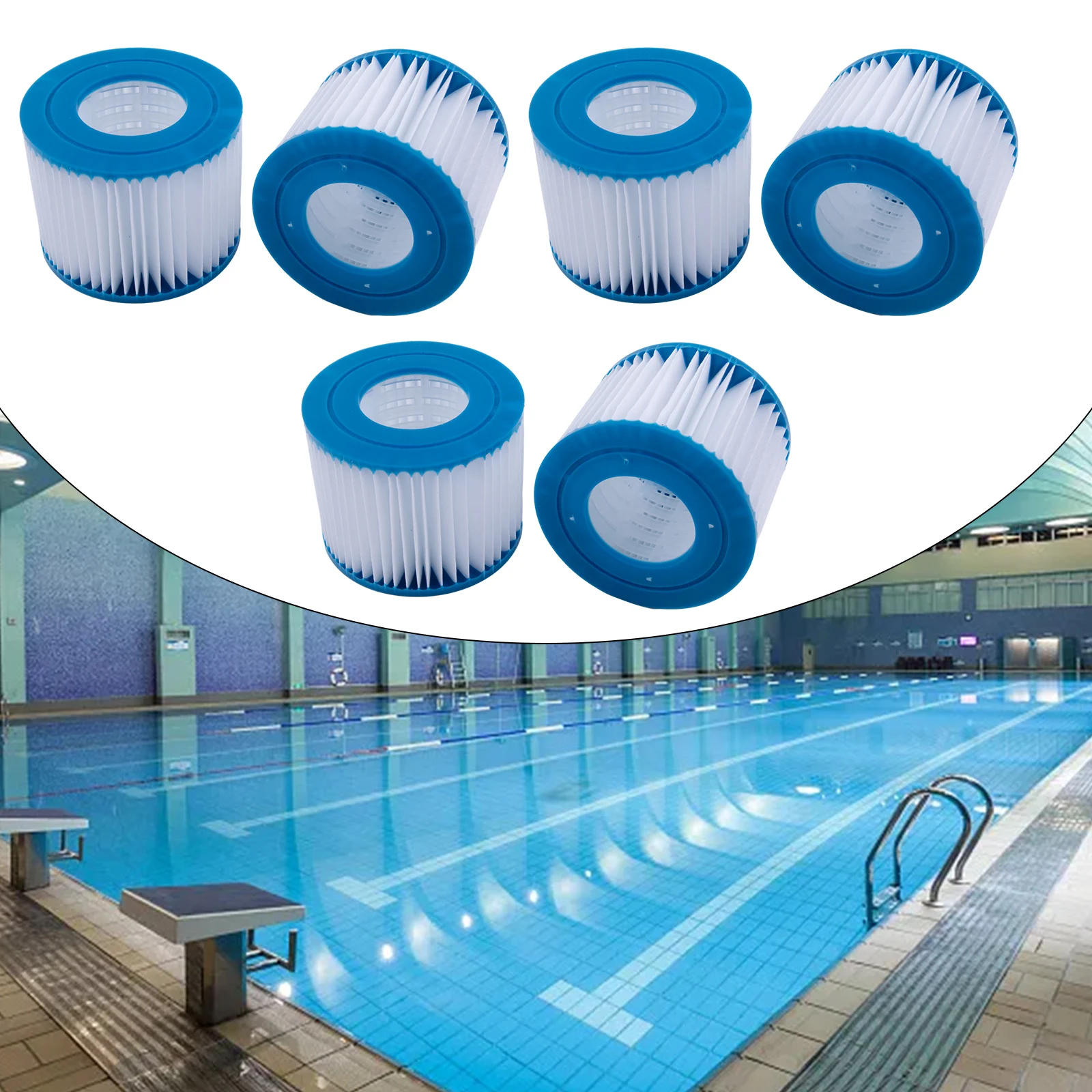 

Brand New Pool Filter Cartridge Filters 10*8*5cm 6Pcs Durable For Hot Tub Spas Swimming Pool For Lay Z Lazy Water Cleaning