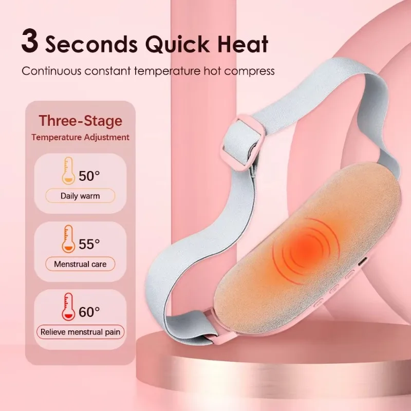 Woman Uterine Warm Belt Heating Waist Massage Hot Compression Vibration Abdomen Waist Stomach Warming Pain Relief Vibrator