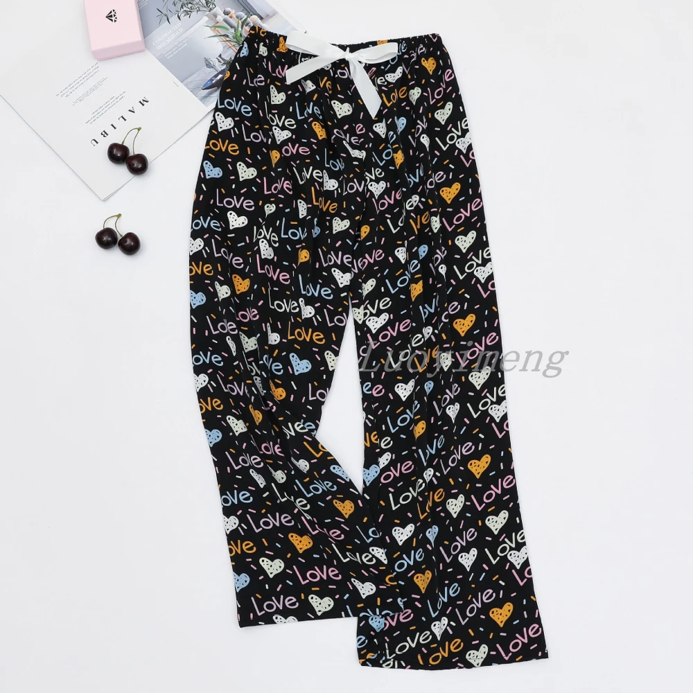 US$15.72-New Sleep Fluffy Long Pants Winter Womens Soft Plush Flannel Pajama  Sleep Bottoms Solid Color Loose Thicker Trouser Lou-Description