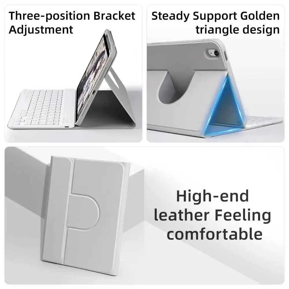 360° Rotation Detachable Magnetic Acrylic Tablet Keyboard Case