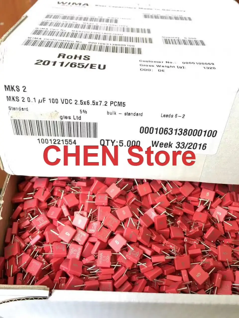 WIMA MKS2 5 мм пленочный конденсатор Hi-Fi аудио 0