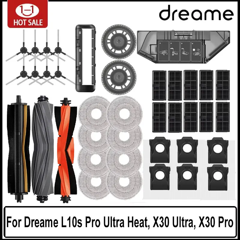 Dreame L10s Pro Ultra Heat X30 Ultra X30 Pro Accessories Vacuum Cleaner Replacement Main Side Brush Filter Mop Dust Bag