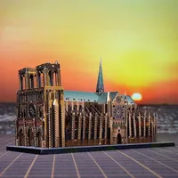 Colorful Notre Dame de Paris 3D metal puzzle model jigsaw puzzle difficult handmade ornaments diy 1