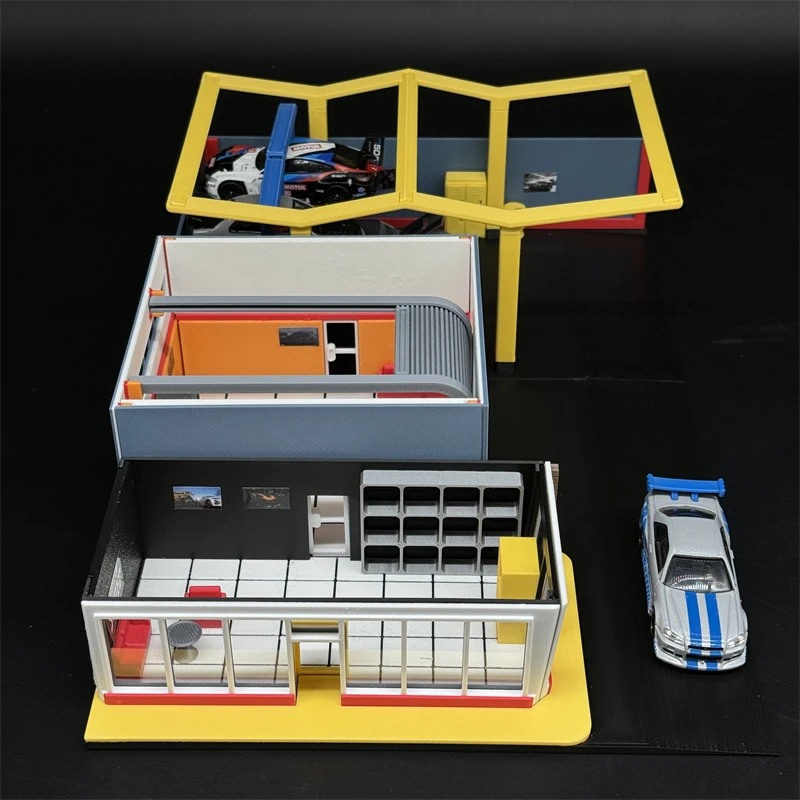 ☆ 1/64 Creative Garage Board ③ Миниатюрная модель TEJ'S GARAGE 1/64, пластик | AliExpress