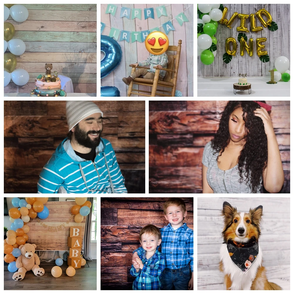 Rustic Wood Backdrop Retro White Brown Wooden Background for Photography Banner Baby Shower Birthday Party Kid Pet Photo Shoot photo backdrop