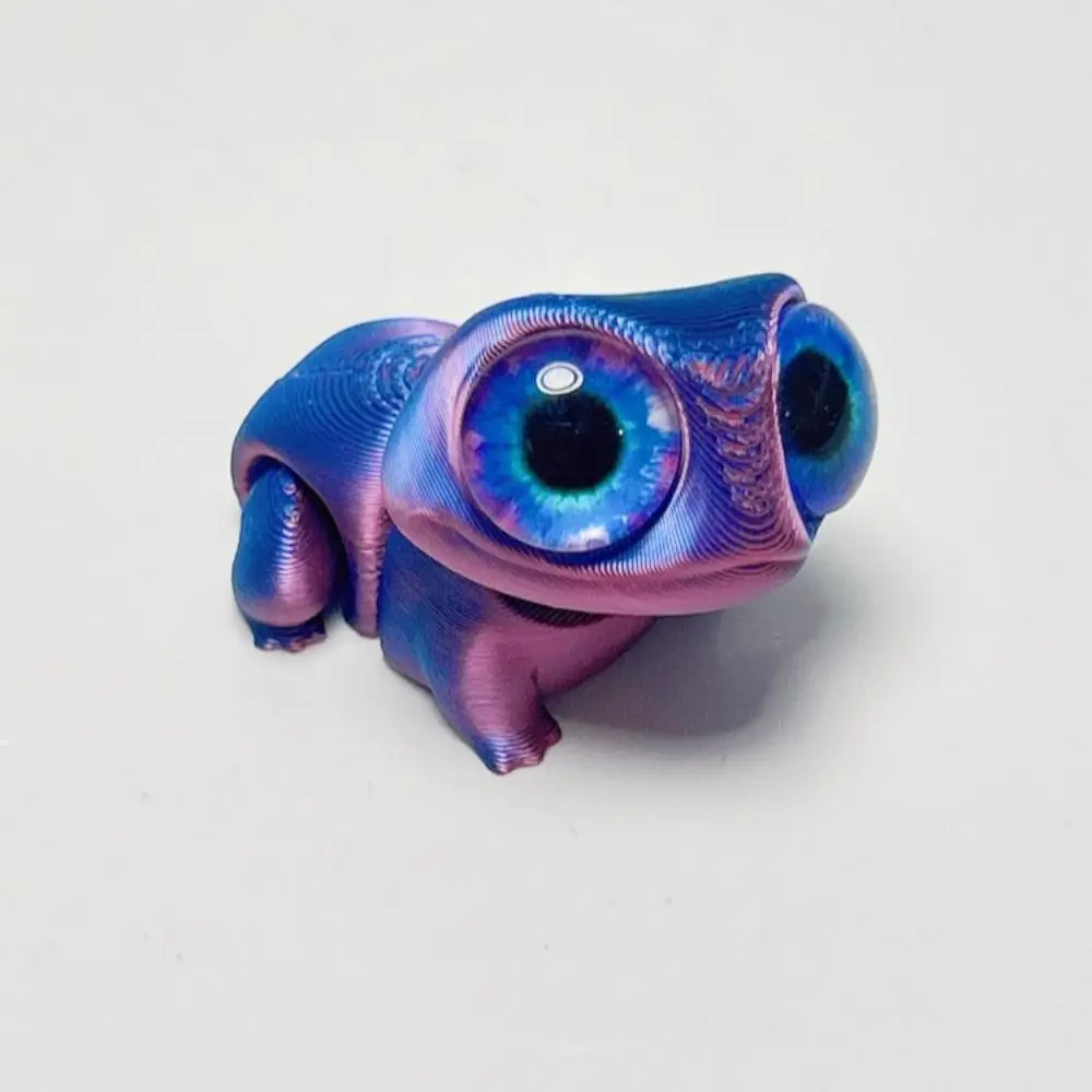 Cute Big Eyes 3D Printed Frogs Ornament Cartoon Realistic 3D Printed Frog Model Handicraft Figurine 3D Printed Frog