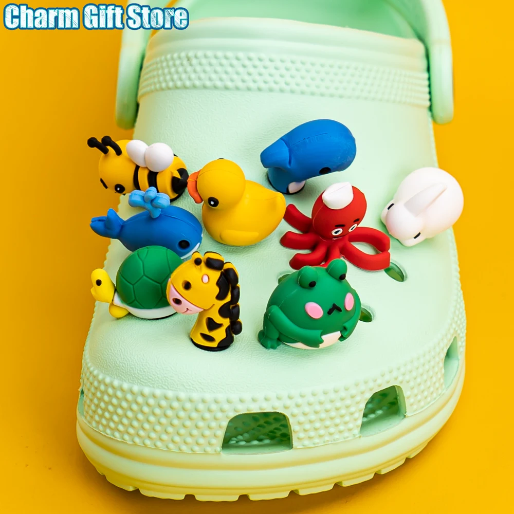 1 Stuks 3d Schattige Dieren Spelden Charmes Kawaii Eend Konijntje Bijenkikker Schoen Clips Decoraties Pinnen Voor Sneakers Dinosaurus Schoen Accessoires