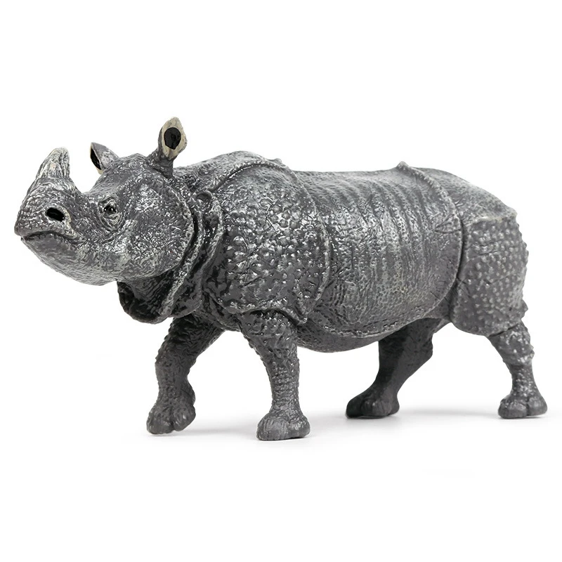 

PVC Model Wild Animal Simulation Rhino Finished Goods Collection Cognition Toy For Children