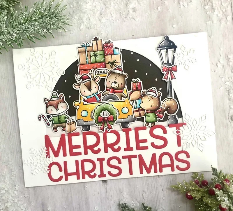 Mmao Crafts Metall-Stahl-Stanzformen, Frohe Weihnachten, Worte, Schablone für DIY Scrapbooking, Papier/Fotokarten, Prägestempel