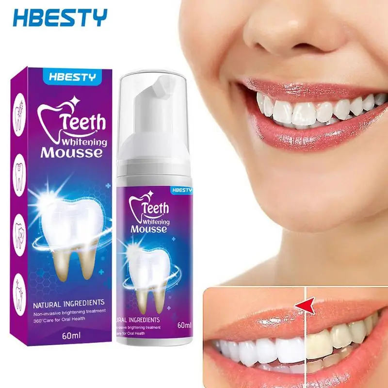 

Teeth Whitenings Mousse 60ml Ultra-fine Mousse Foam Deep Clean Gums Stain Removal Whitenings Toothpaste And Remove Bad Breath