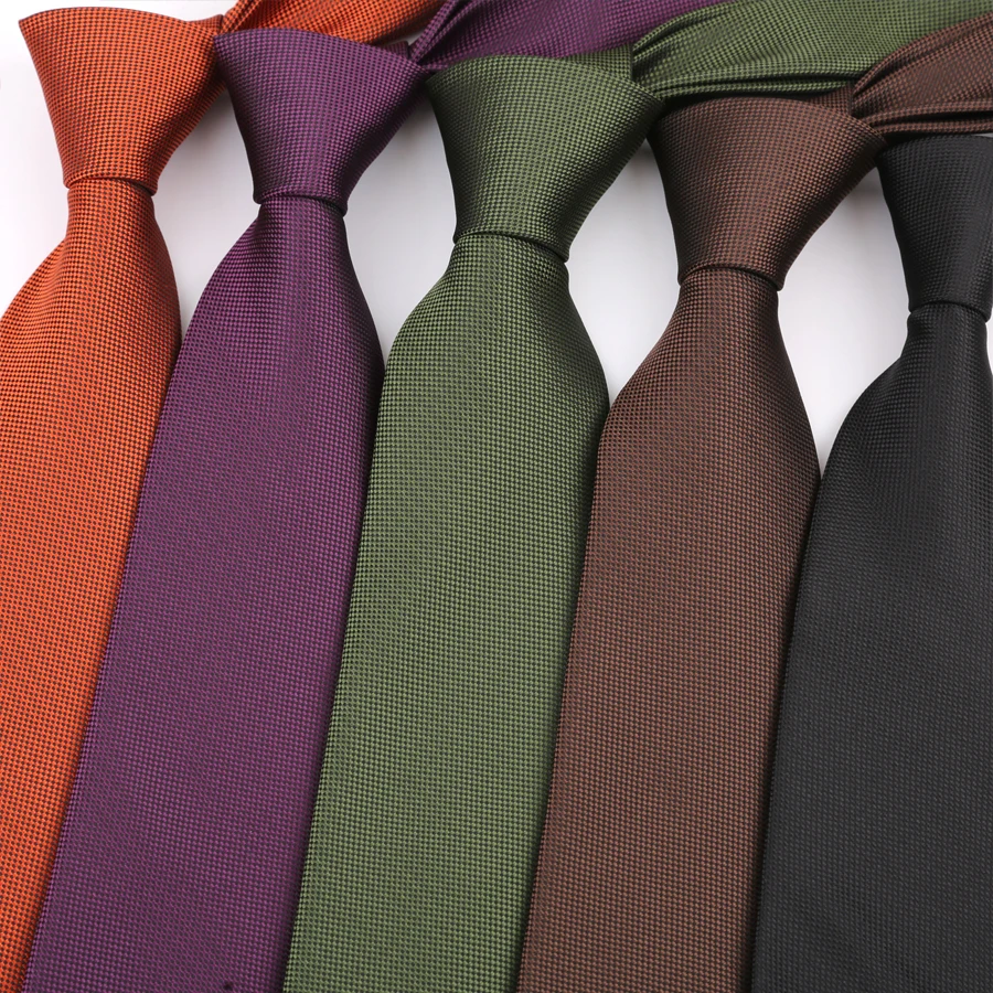 8CM Mens Necktie Solid Color Ties For Man Groom Jacquard Woven Neck Tie For Men Business Wedding Party