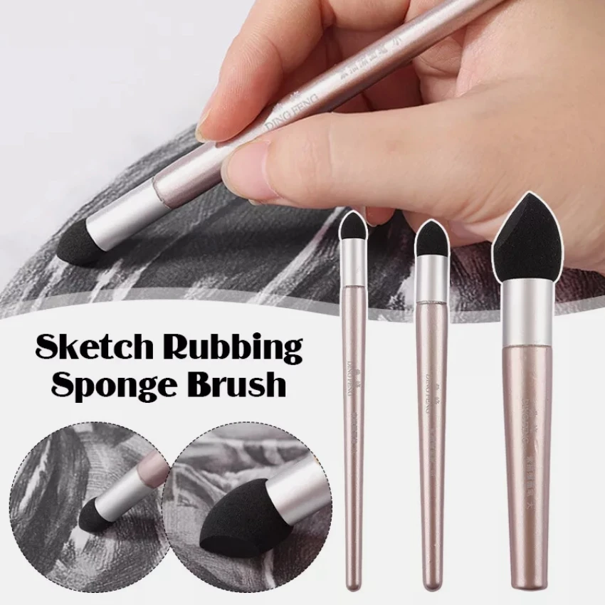 Sketch Sponge Wiper 3pcs Washable Sketch Rubbing Sponge Pen Brush Wipe Clean Art Blender For Highlight Gray Detail Processing Rendering Smudge Erase