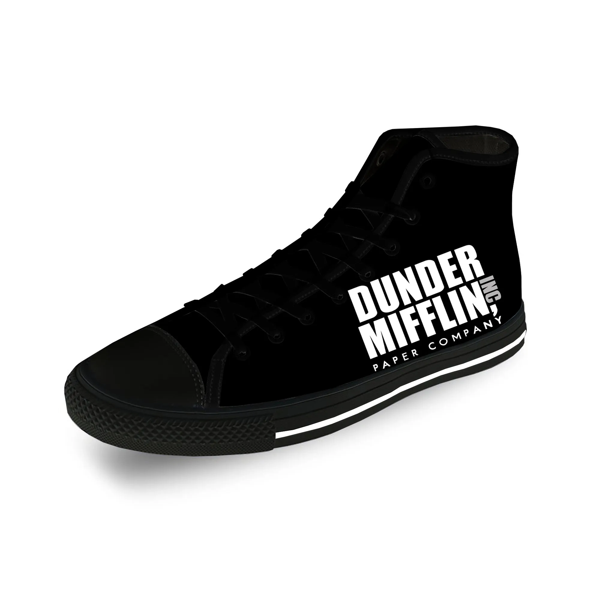 

Яркие высокие кроссовки, мужские, женские, подростковые, Dunder Mifflin, повседневная холщовая обувь, легкая обувь для косплея