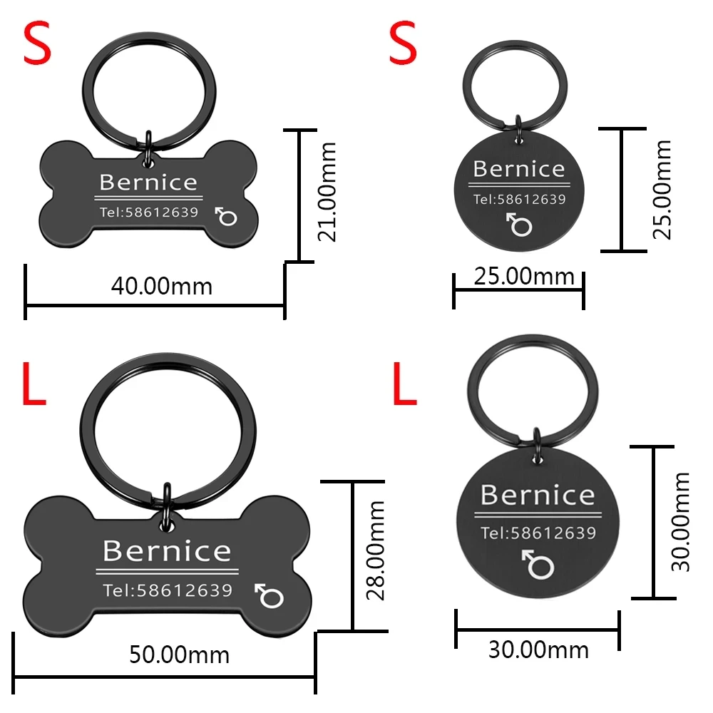 Pet ID Tags Personalized Engraved Cat Dog Anti-lost Collar Charm Engraving Pet Name Collar for Puppy Cats Accessories