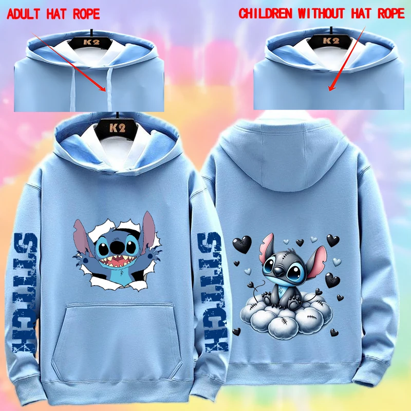 Disney Stitch Different Couple Outfits for Men and Women Casual Sweatshirts Hooded Jackets and Clothes 5