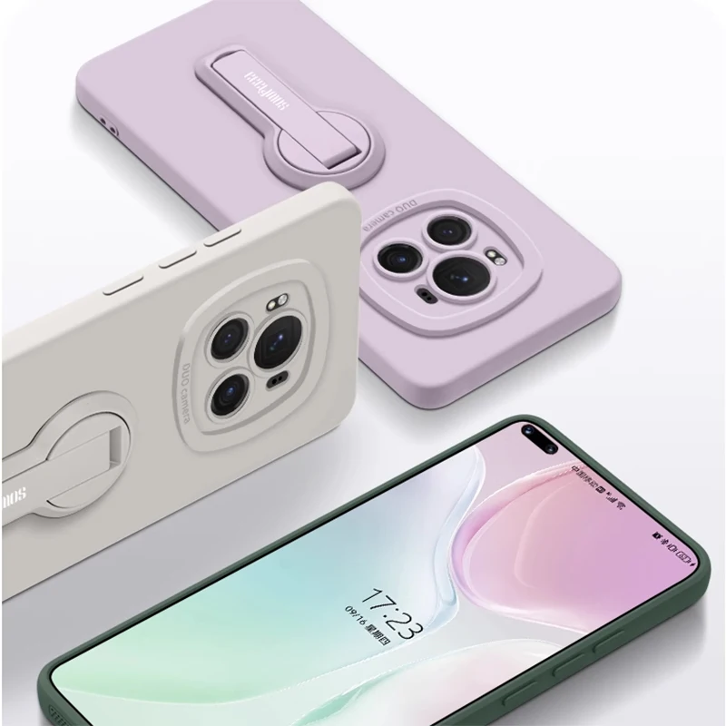 Luxury Silicone Phone Case with Camera Protector and Holder Lanyard
