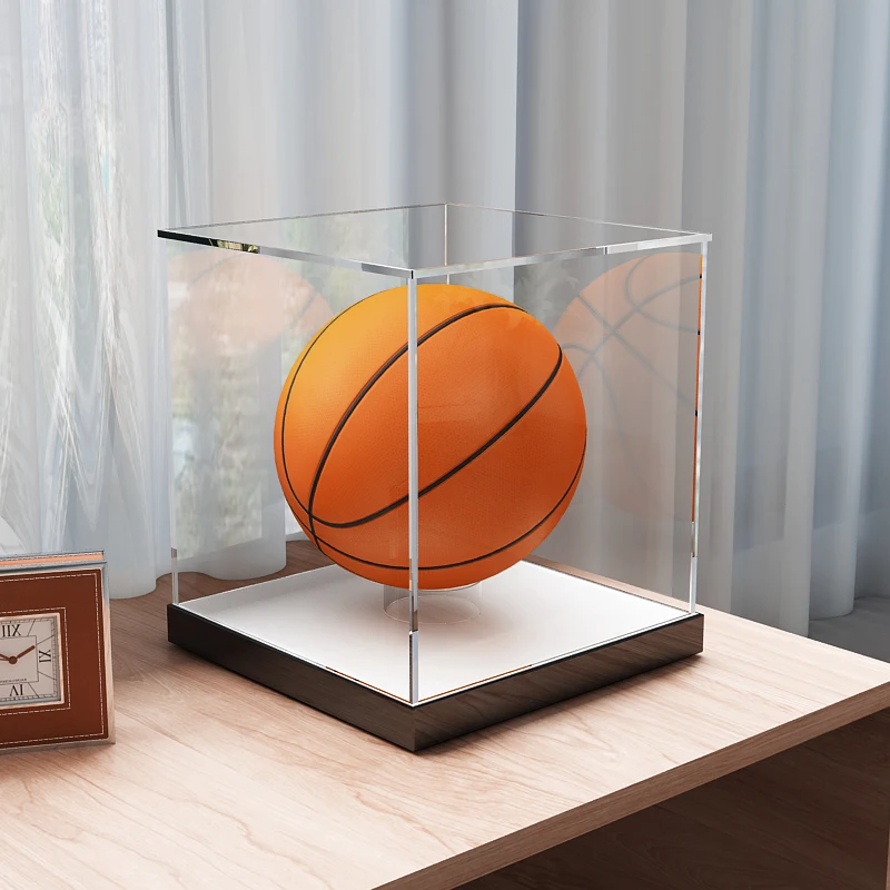 TransparentAcrylicNo7BasketballDisplayBoxGlassCoverDustProof