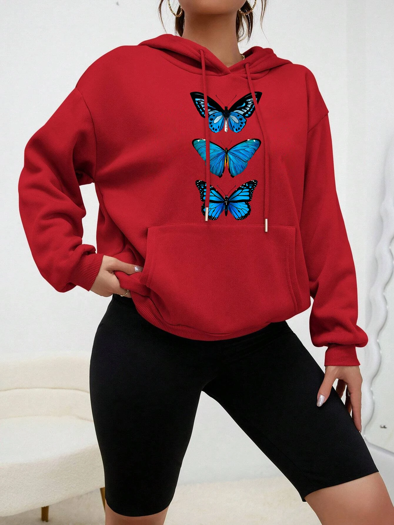Tシャツ・カットソー IONSEOUL Butterfly Printed Oversized Fit Sweatshirt 4JH510 Sef1fd846c41548c69a7e927b99a8f