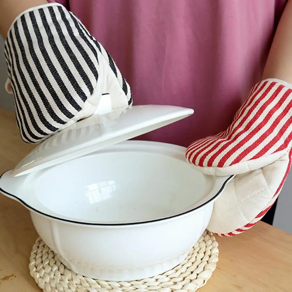 1Pc Oven Glove Super Soft Heat Resistant Oven Mitts Cotton Cooking Baking Glove Anti-Scald Pot Holder BBQ Bakeware