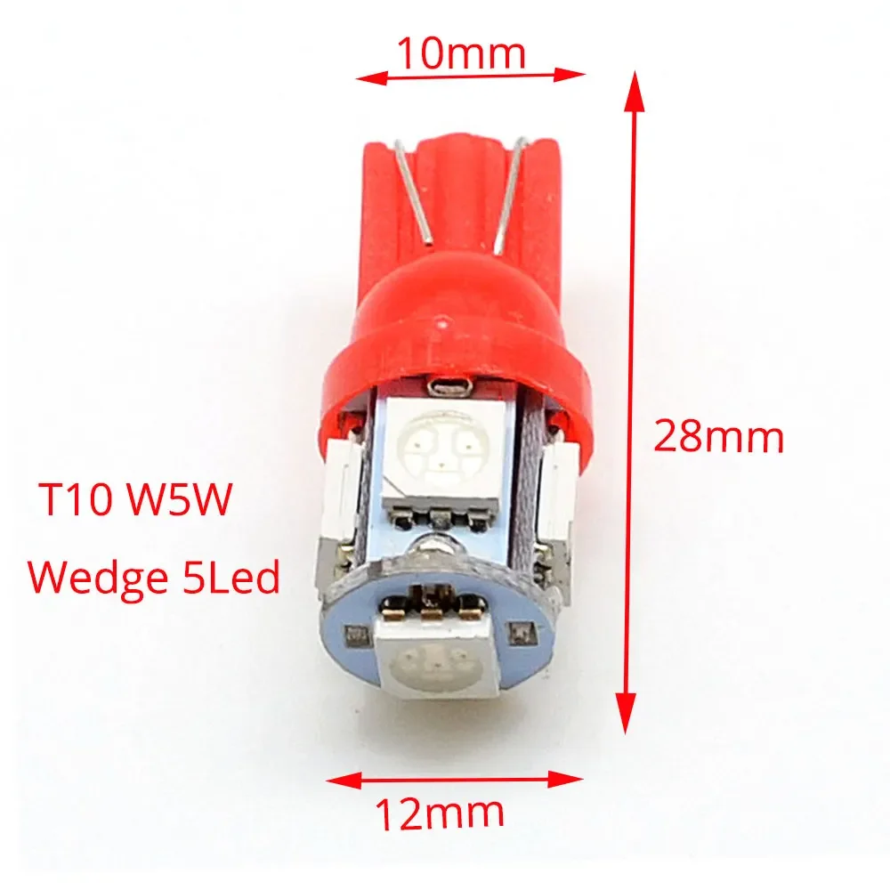 Led Car Lights Led Lights Led Bulbs Car Interior Lights White Red Blue T10 W5W License Plate Light Turn Signal Wedge Roof Dome Read lamp 50505SMD Car Auto 194 Backup Led Interior light