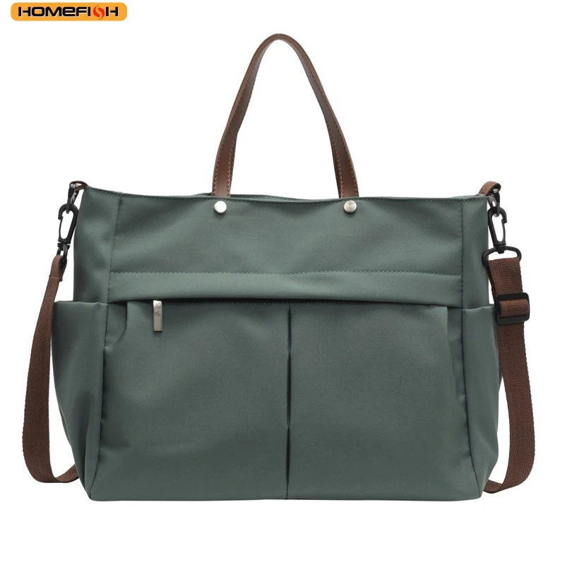 Nylon Casual Tote Bag with Two Pockets