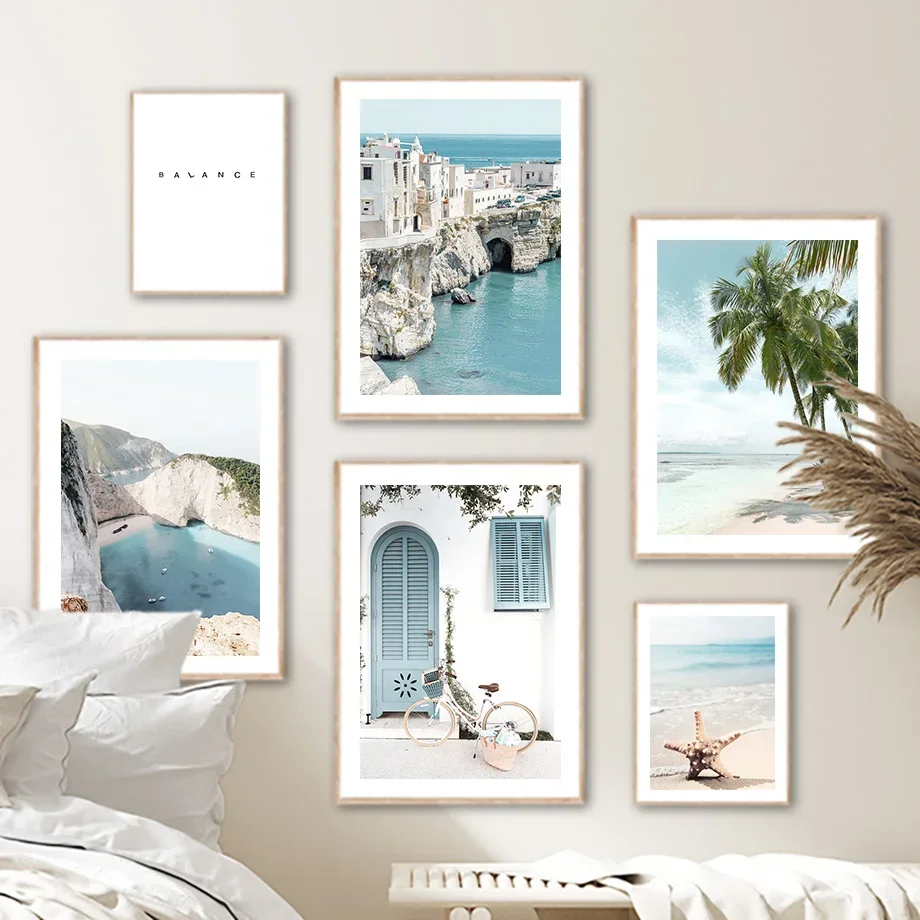 

Beach Rock Starfish Tropical Tree Seascape Wall Art Canvas Painting Nordic Posters And Prints Wall Picture For Living Room Decor