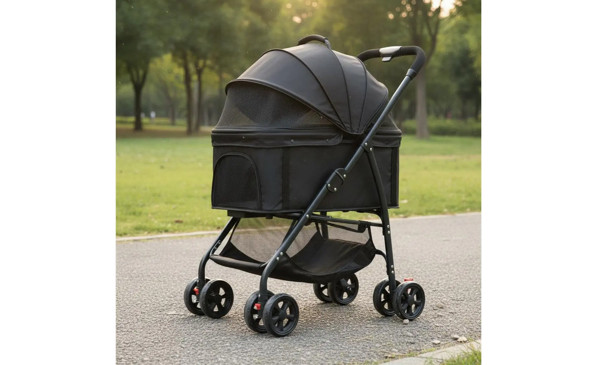 Foldable Pet Pet Transport Full Rotation Wheels Detachable Pet Carrier Pet Transport Lightweight Dog Cat Animal Carriage Storage