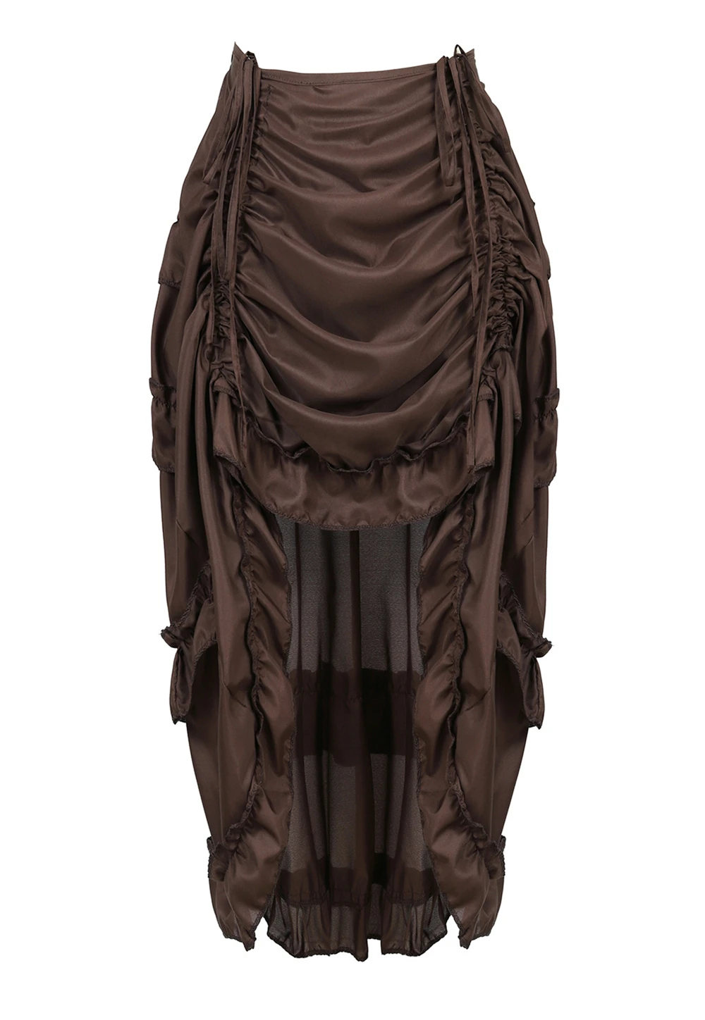thumbnail image 1 of Falda pirata para mujer, estilo renacentista, gótico, medieval, con cordón, falda alta y baja, estilo victoriano, steampunk, con volantes, faldas irregulares, 1 of 4