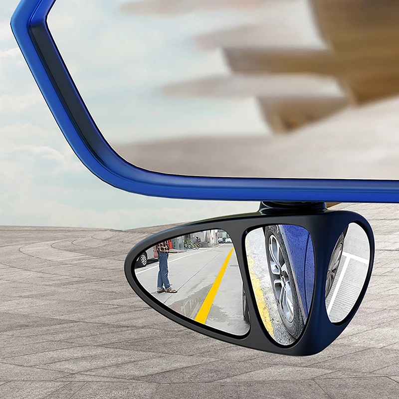 3 in 1 360 Degree Rotatable Three Sided Car Blind Spot Mirror Reversing Blind Spot Convex Parking Mirror Safety Accessories blind spot mirror,wide angle mirror