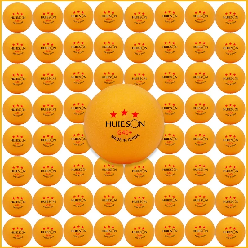 Table Tennis Balls Huieson G40+ 3 Stars Table Tennis Balls 40+ ABS New Material High Elasticity and Durable Training Ping Pong Balls 50/100pcs/pack
