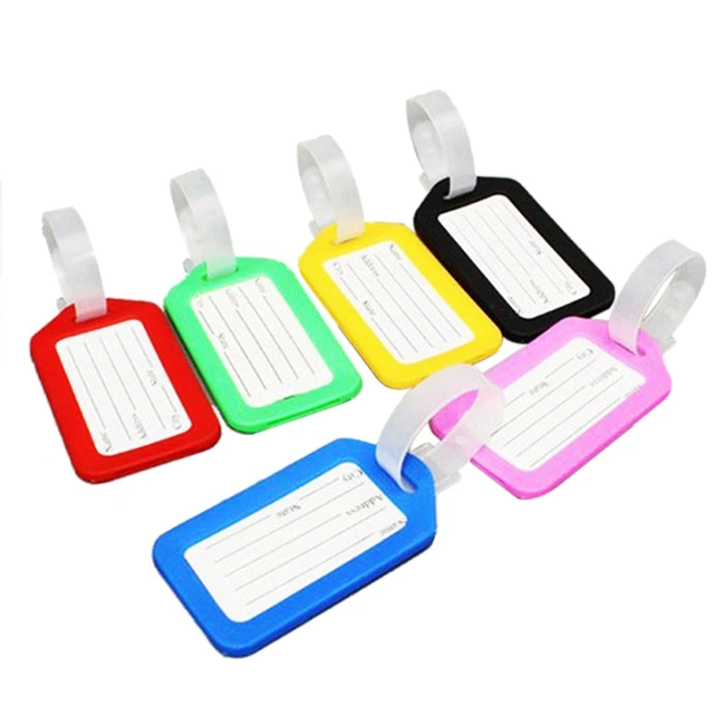 

Hot 100 Travel Luggage Bag Tag Plastic Suitcase Baggage Office Name Address ID Label